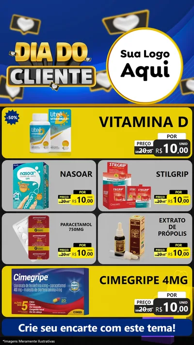 Modelo de TV para TV Vertical com o tema Dia Do Cliente para Farmácia