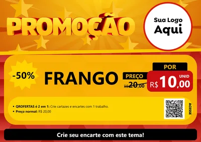 Modelo de Cartaz para Cartaz A4 Horizontal com o tema Promoção para Assados