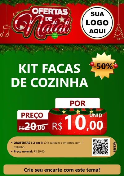 Modelo de Cartaz para Cartaz A4 Vertical com o tema Ofertas de Natal para Utilidades Domésticas