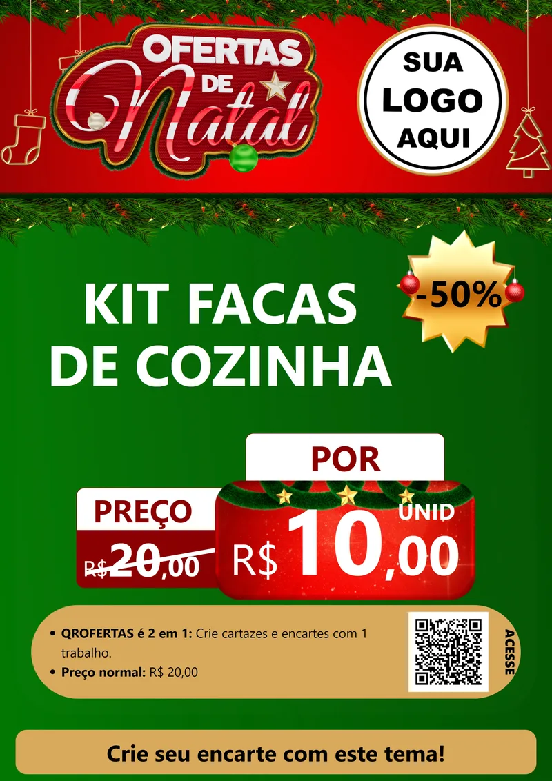 Modelo de Cartaz para Cartaz A4 Vertical com o tema Ofertas de Natal para Utilidades Domésticas
