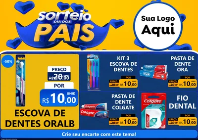 Modelo de Encarte para Encarte A4 Horizontal com o tema Sorteio Dia dos Pais para Higiene Pessoal