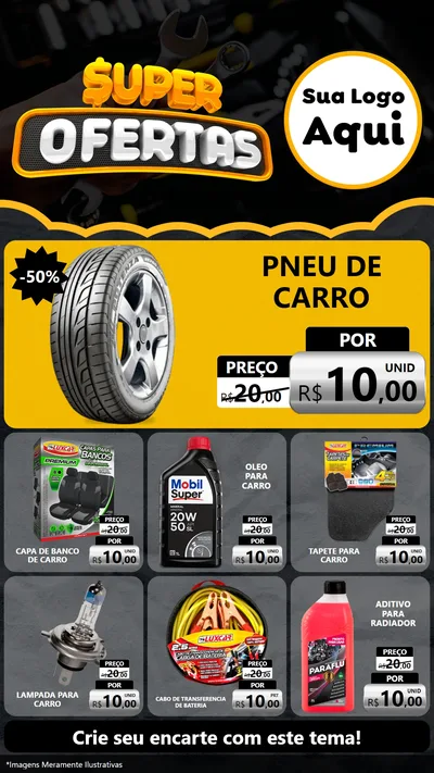 Modelo de Rede Social para Stories com o tema Super Ofertas - Autopeças para Auto peças