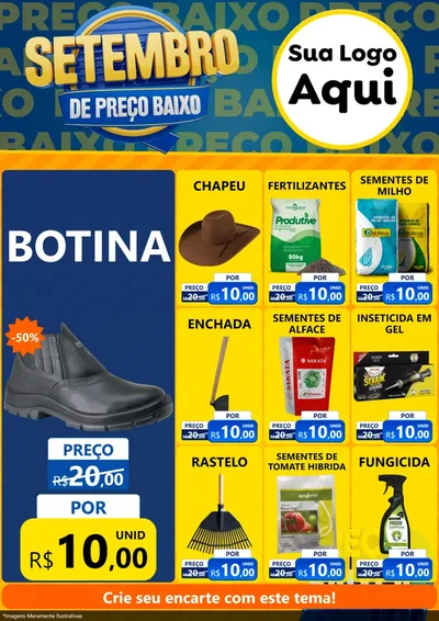 Modelo de Encarte para Encarte A4 Vertical com o tema Setembro De Preço Baixo para Agropecuária