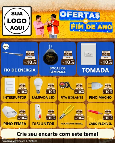 Modelo de Rede Social para Feed Instagram com o tema Ofertas de Fim de Ano para Materiais Elétricos