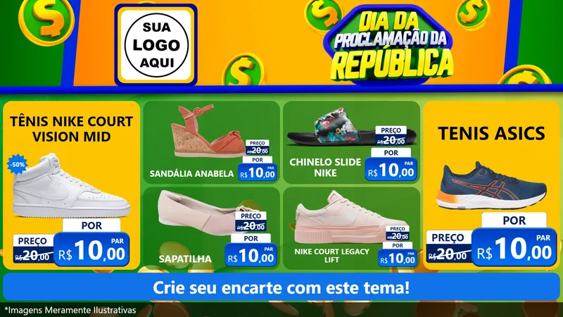 Modelo de TV para TV Horizontal com o tema Dia Da Proclamação da República para Calçados