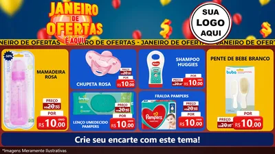 Modelo de TV para TV Horizontal com o tema Janeiro de Ofertas É Aqui! para Bebês