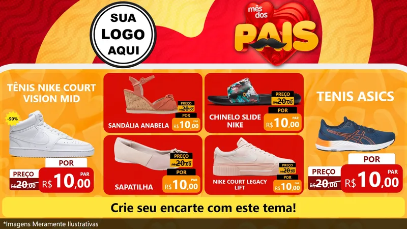 Modelo de TV para TV Horizontal com o tema Mês Dos Pais para Calçados