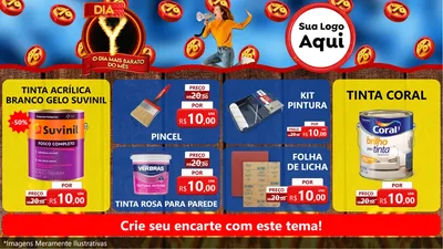Modelo de TV para TV Horizontal com o tema Dia Y - O Dia Mais Barato Do Mês para Tintas e Ferramentas