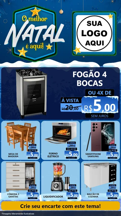 Modelo de Rede Social para Stories com o tema O Melhor Natal É Aqui! para Móveis e Eletro