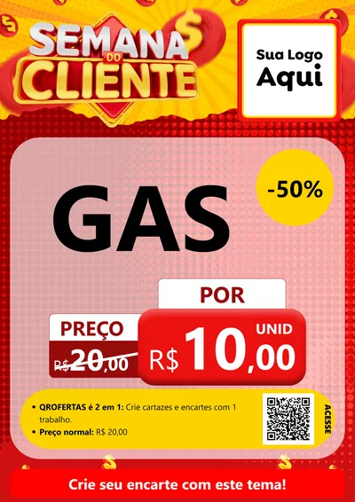 Modelo de Cartaz para Cartaz A4 Vertical com o tema Semana do Cliente para Água e gás