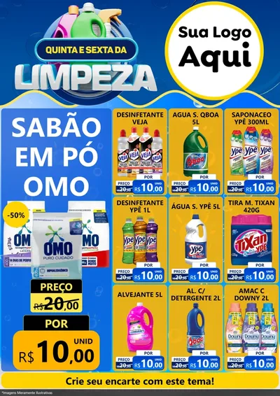 Modelo de Encarte para Encarte A4 Vertical com o tema Quinta e Sexta da Limpeza para Produtos de Limpeza