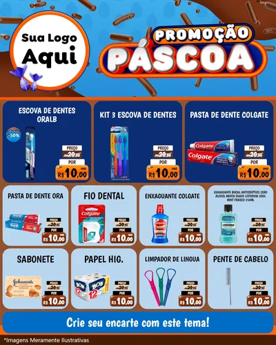 Modelo de Rede Social para Feed Instagram com o tema Promoção Páscoa para Higiene Pessoal