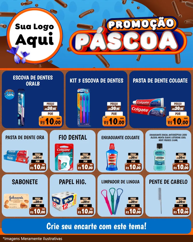 Modelo de Rede Social para Feed Instagram com o tema Promoção Páscoa para Higiene Pessoal