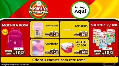 Modelo de TV para TV Horizontal com o tema Semana Farroupilha para Papelaria