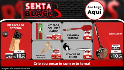 Modelo de TV para TV Horizontal com o tema Sexta Black para Utilidades Domésticas