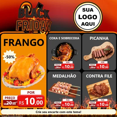 Modelo de Rede Social para Feed Facebook com o tema Black Friday para Assados