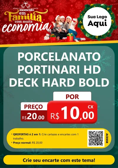 Modelo de Cartaz para Cartaz A4 Vertical com o tema Momento em Família (Natal) para Pisos e revestimentos