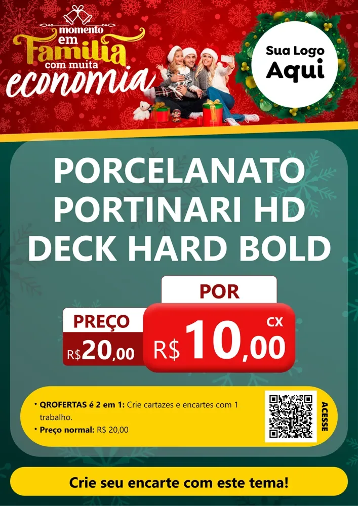 Modelo de Cartaz para Cartaz A4 Vertical com o tema Momento em Família (Natal) para Pisos e revestimentos