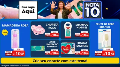 Modelo de TV para TV Horizontal com o tema Nota 10 para Bebês
