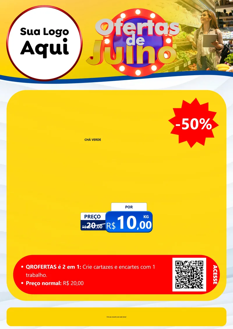Modelo de Cartaz para Cartaz A4 Vertical com o tema Ofertas de Julho para Produtos Naturais
