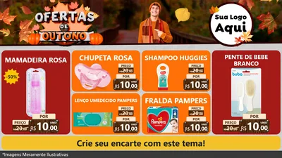 Modelo de TV para TV Horizontal com o tema Ofertas de Outono para Bebês