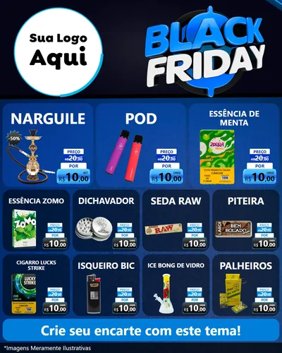 Modelo de Rede Social para Feed Instagram com o tema Black Friday para Tabacaria