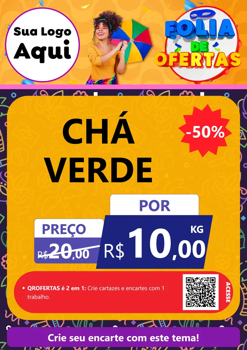 Modelo de Cartaz para Cartaz A4 Vertical com o tema Folia de Ofertas para Produtos Naturais