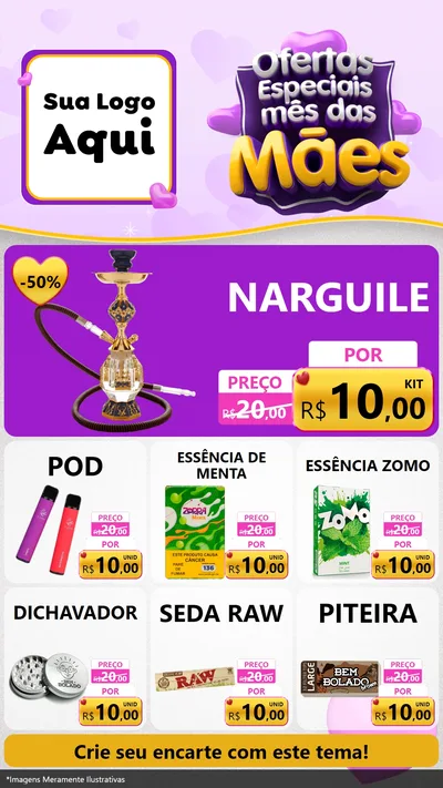 Modelo de Rede Social para Stories com o tema Ofertas Especiais - Mês das Mães para Tabacaria