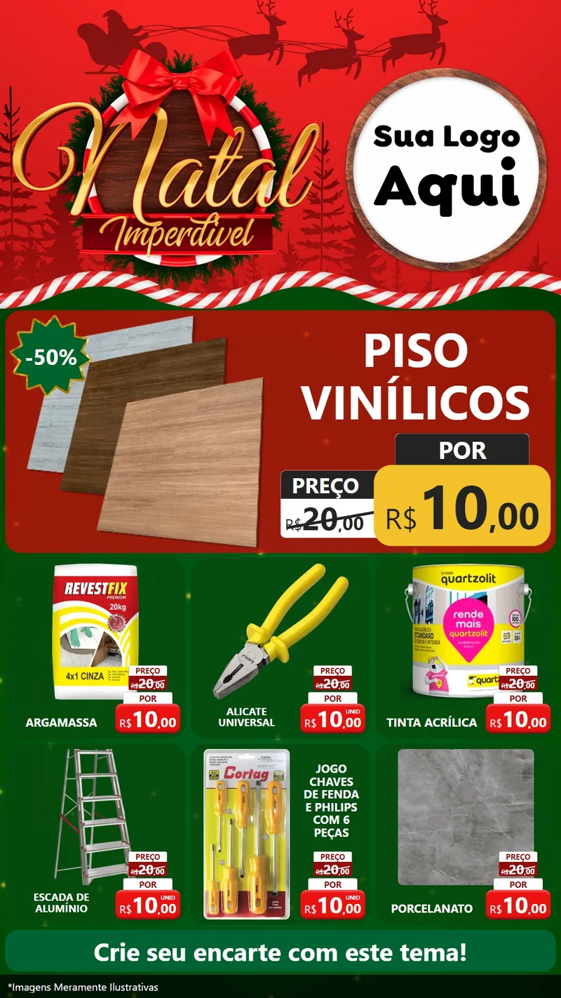 Modelo de Rede Social para Stories com o tema Natal Imperdível para Material para Construção