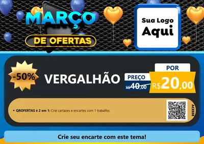Modelo de Cartaz para Cartaz A4 Horizontal com o tema Março de Ofertas para Ferragens