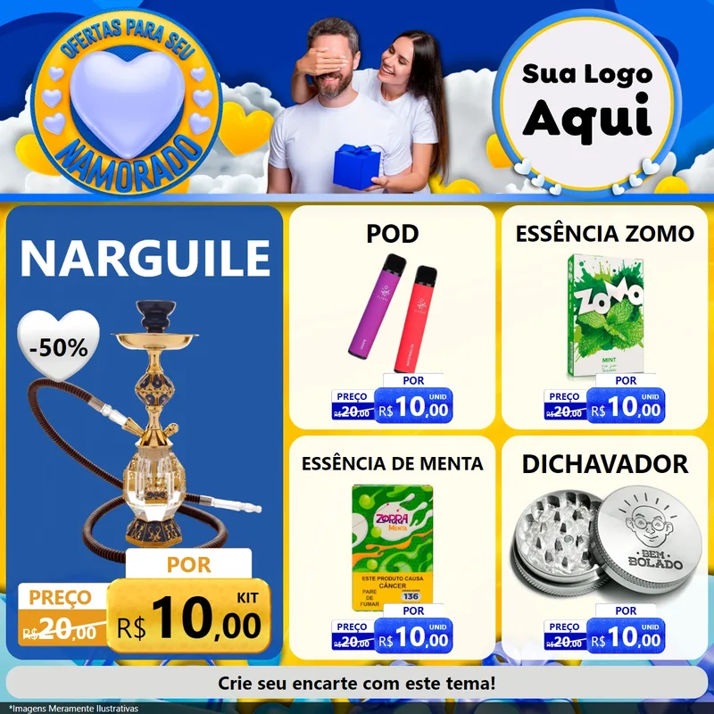 Modelo de Rede Social para Feed Facebook com o tema Ofertas Para Seu Namorado para Tabacaria