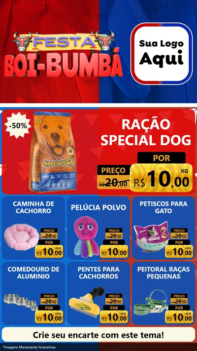 Modelo de Rede Social para Stories com o tema Festa Boi Bumbá para Pet Shop