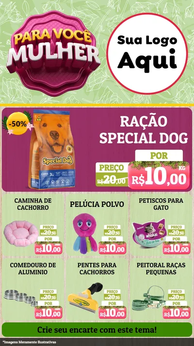 Modelo de Rede Social para Stories com o tema Para Você Mulher para Pet Shop