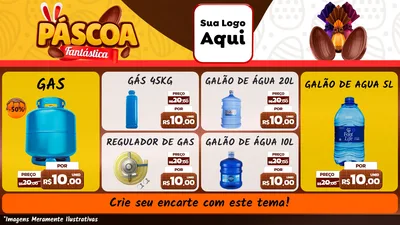 Modelo de TV para TV Horizontal com o tema Páscoa Fantástica para Água e gás