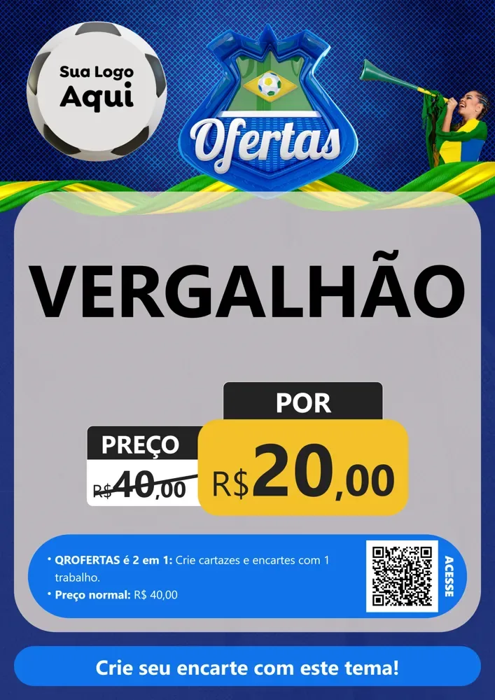 Modelo de Cartaz para Cartaz A4 Vertical com o tema Ofertas (Futebol) para Ferragens