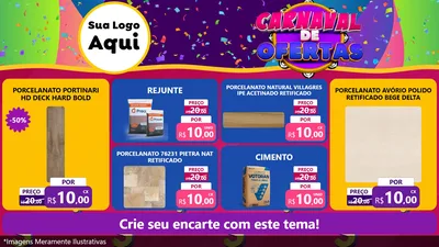 Modelo de TV para TV Horizontal com o tema Carnaval de Ofertas para Pisos e revestimentos