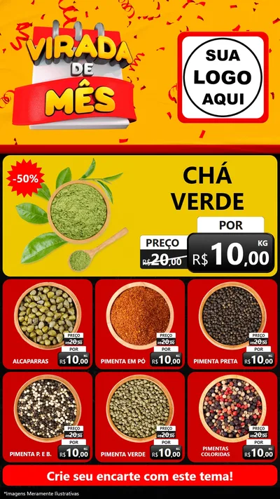 Modelo de Rede Social para Stories com o tema Virada de Mês para Produtos Naturais
