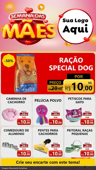 Modelo de Rede Social para Stories com o tema Semana das Mães para Pet Shop