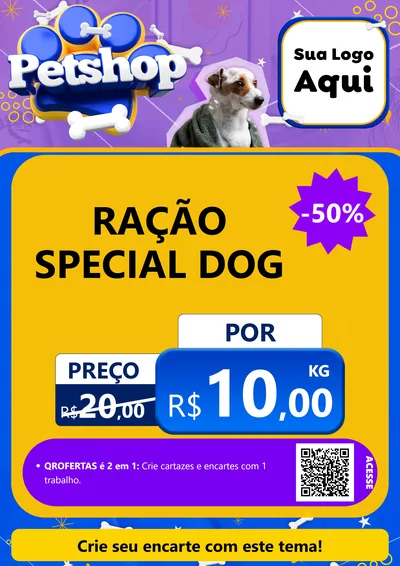 Modelo de Cartaz para Cartaz A4 Vertical com o tema Petshop para Pet Shop