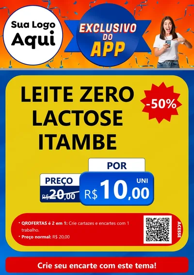 Modelo de Cartaz para Cartaz A4 Vertical com o tema Exclusivo do Aplicativo para Frios e Laticínios