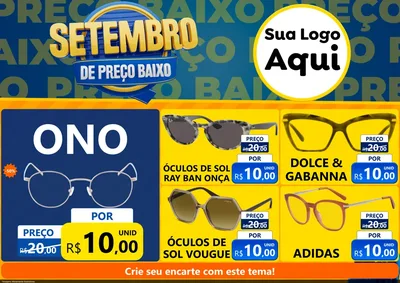 Modelo de Encarte para Encarte A4 Horizontal com o tema Setembro De Preço Baixo para Óticas