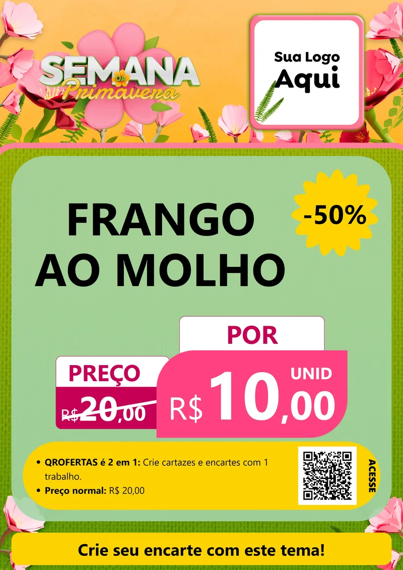 Modelo de Cartaz para Cartaz A4 Vertical com o tema Semana da Primavera para Restaurante