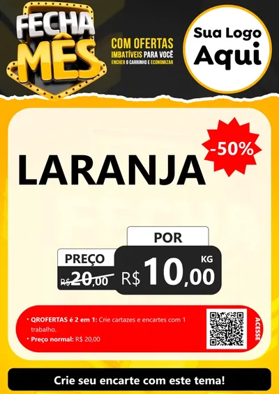 Modelo de Cartaz para Cartaz A4 Vertical com o tema Fecha Mês para Hortifrúti
