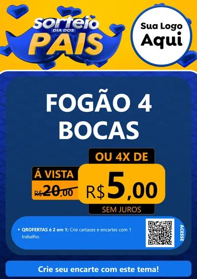 Modelo de Cartaz para Cartaz A4 Vertical com o tema Sorteio Dia dos Pais para Móveis e Eletro
