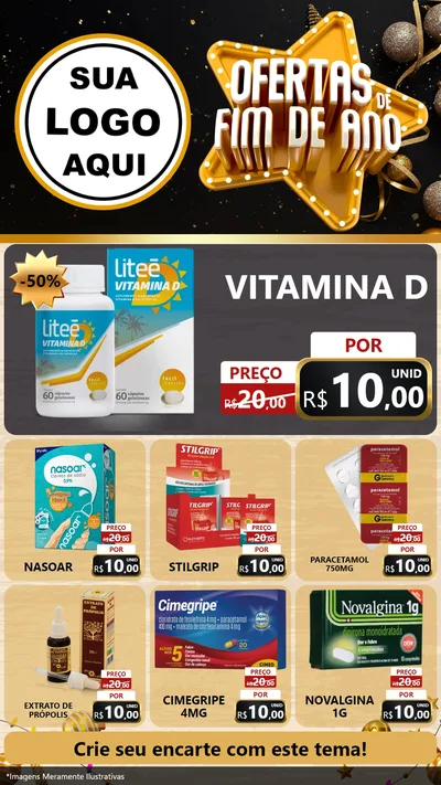 Modelo de Rede Social para Stories com o tema Ofertas de Fim de Ano para Farmácia