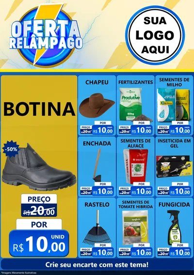 Modelo de Encarte para Encarte A4 Vertical com o tema Oferta Relâmpago para Agropecuária