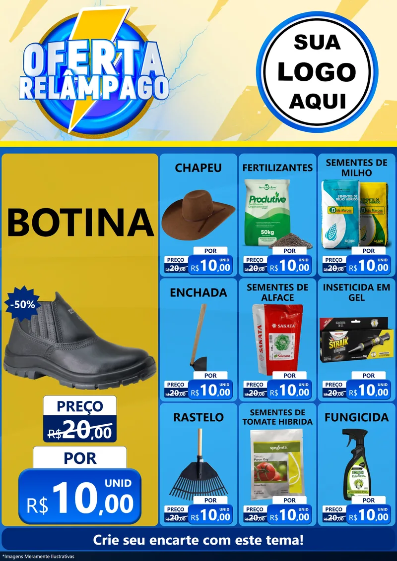 Modelo de Encarte para Encarte A4 Vertical com o tema Oferta Relâmpago para Agropecuária