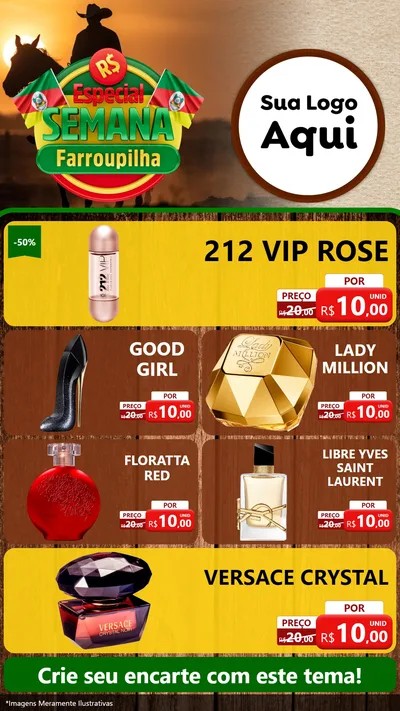 Modelo de TV para TV Vertical com o tema Especial Semana Farroupilha para Perfumes