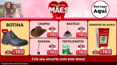Modelo de TV para TV Horizontal com o tema Feliz Dia Das Mães para Agropecuária