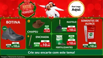 Modelo de TV para TV Horizontal com o tema Natal de Promoções para Agropecuária
